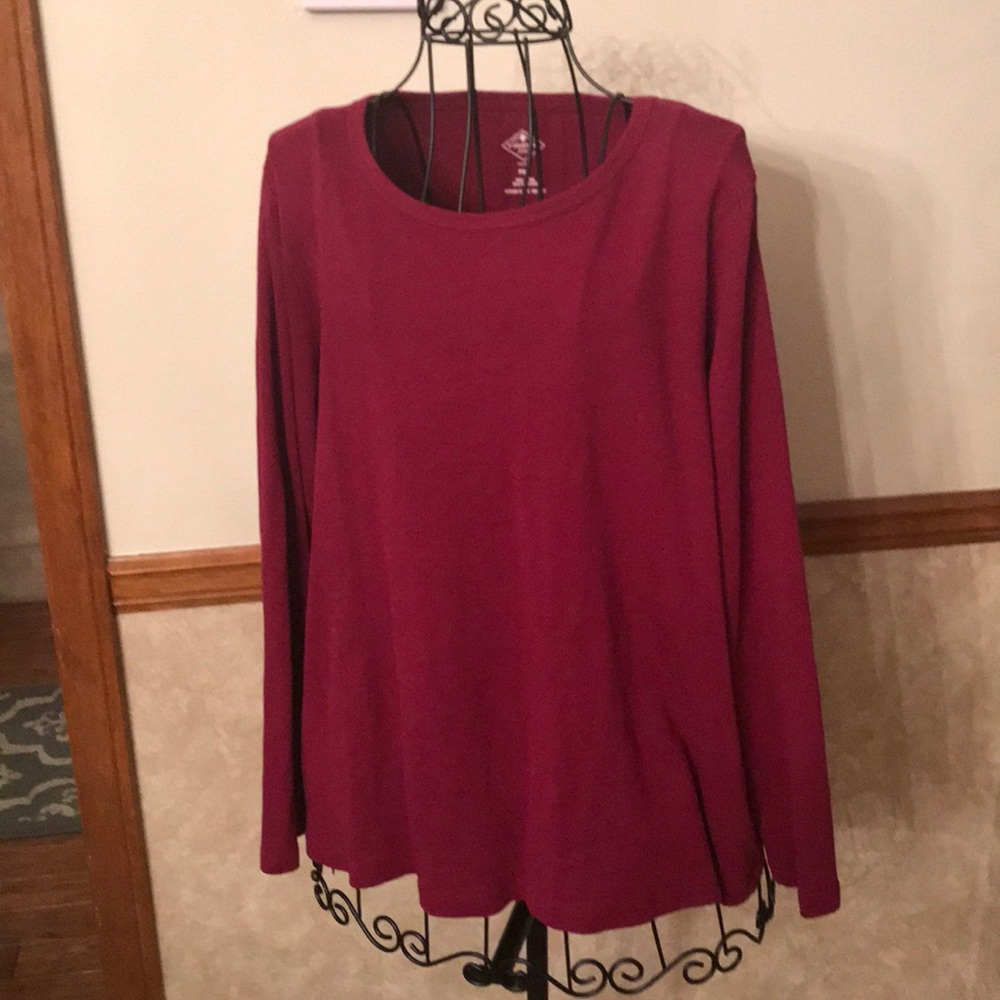 🍭Maroon Long-Sleeved Shirt